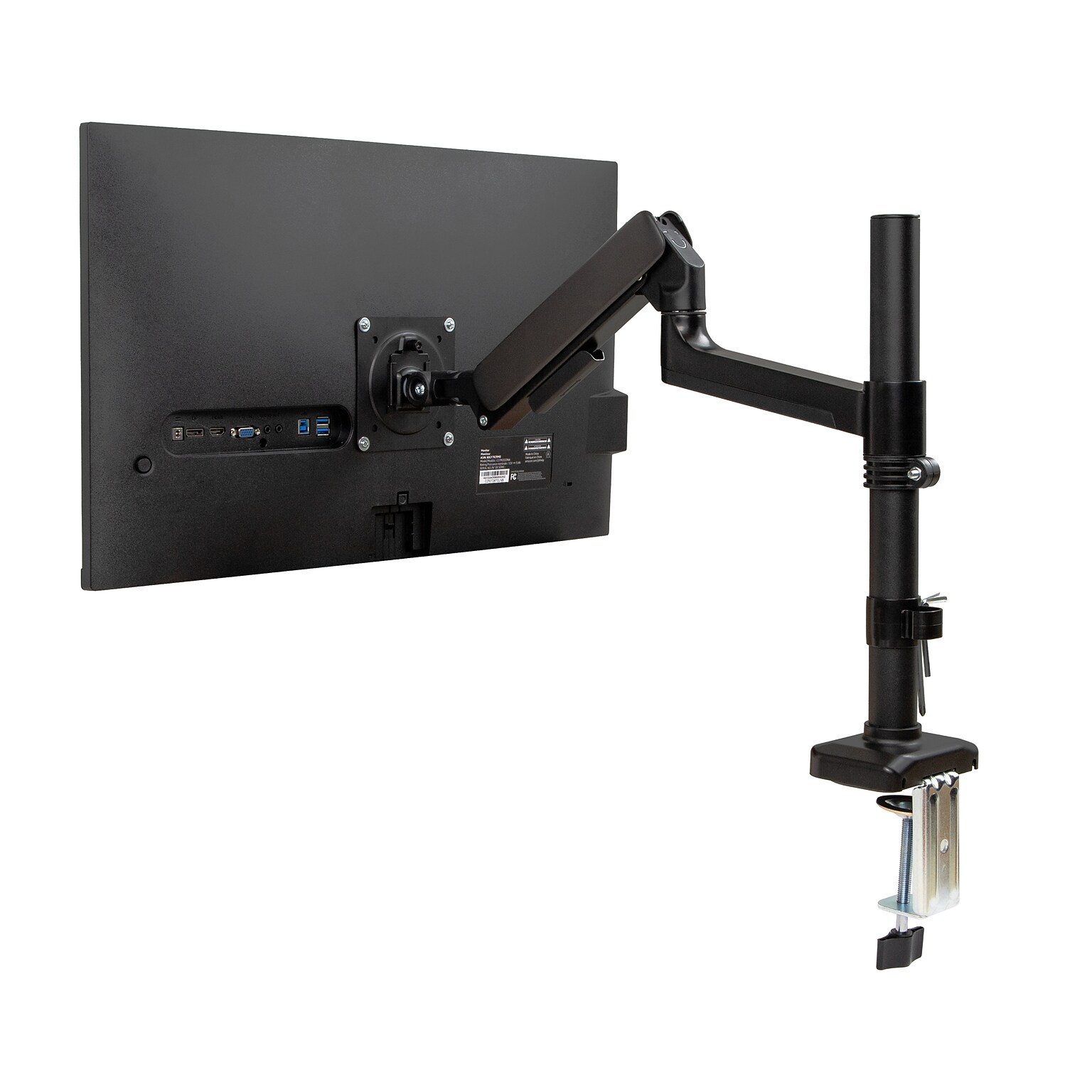 Mind Reader Single Monitor Arm for 13 - 32 Monitor, Gas Spring VESA Desk Mount, Black, (AGTILT-BLK)