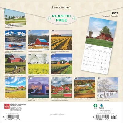 2025 BrownTrout American Farm 12" x 12" Monthly Wall Calendar (9781975474454)