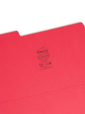 Smead SuperTab Heavy Duty File Folders, 1/3 Cut, Legal Size, Assorted Colors, 50/Box (15410)