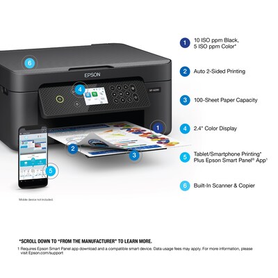Epson Expression Home XP-4200 Wireless Color Inkjet Printer, All-In-One, Print, Scan, Copy (9472525)