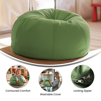 Flash Furniture Cotton Twill Bean Bag Chair, Green (DGBEANSMSLDGN)