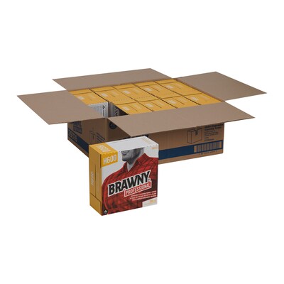 Brawny Professional H600 Synthetic Fiber Cleaning Wipers, 12.5" x 9.1", White, 200 Wipers/Box, 10/Carton (29316)