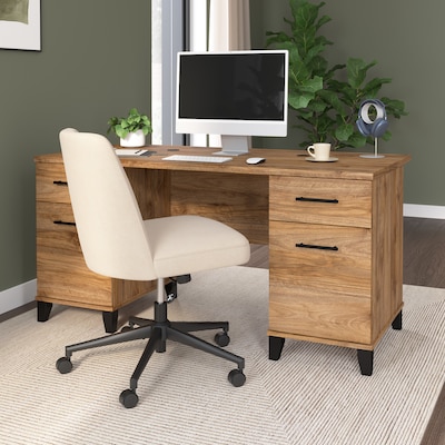 Bush Home Somerset 60 W Office Computer Desk with Drawers, Fresh Walnut (WC81328K)