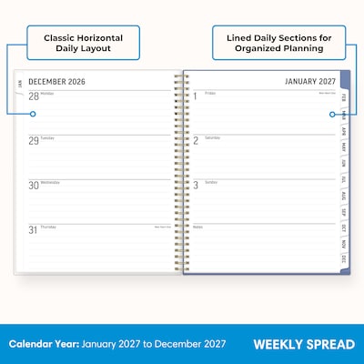 2027 Blue Sky 8.5 x 11 Weekly & Monthly Planner, Parkertin (164274)