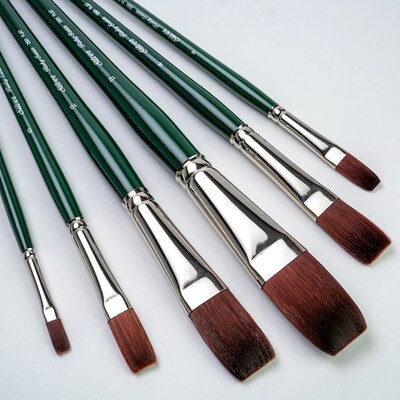 Silver Brush Ruby Satin Long Flat Brush, 6/Pack (SLVRS2594)