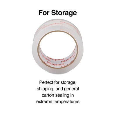 Staples® Lightweight Moving & Storage Packing Tape, 1.88" x 54.6 yds., Clear, 36/Box (ST61004/52203)