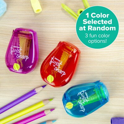 Bostitch Twist-n-Sharp Manual Pencil Sharpener, Assorted Colors (PS1-ADJ)