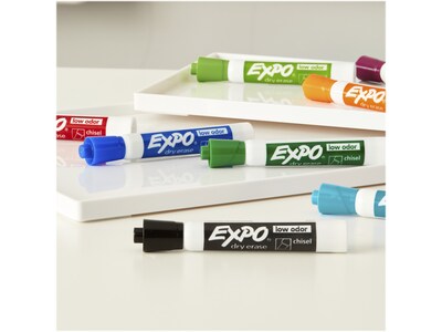Expo Dry-Erase Markers, Chisel Tip, Black, 8/Pack (1980443)