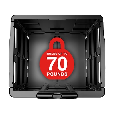 Staples Plastic/Poly Mobile Utility Cart with Dual Wheel, Black (ST60714-CC)