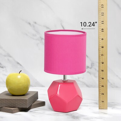 Creekwood Home Geometric 10.24" LED Table Lamp, Pink (CWT-1016-PN)