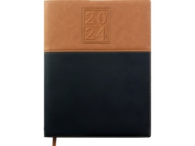 2024 Global Printed Products 8 x 10 Weekly & Monthly Planner, Brown/Black (SPLS24-BRN810)