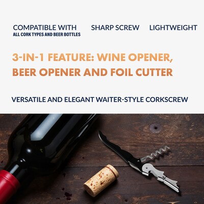 Newhouse Waiter Style Corkscrew Wine Opener, 12/Pack (NHWC-001-12PK)