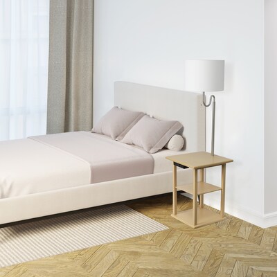 Simple Designs 57" Floor Lamp with Drum Shade, Tan (LF2016-TAN)