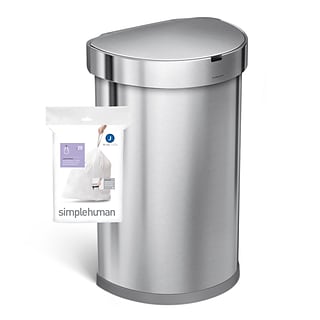 simplehuman Custom Fit Trash Can Liner, 10 Liter / 2.6 Gallon, 240 Bags/Box CW0253