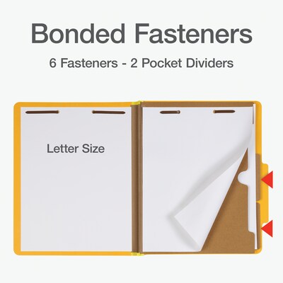 Pendaflex Heavy Duty Classification Folder, 2-Dividers, 2" Expansion, Letter Size, Yellow, 10/Box (1006942)