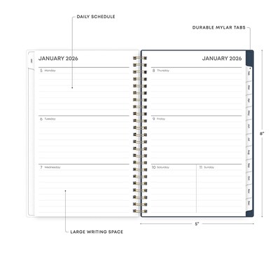 2026 Blue Sky Ashlyn 5" x 8" Calendar Year Weekly & Monthly Planner, Plastic Cover, Multicolored (143958-26)