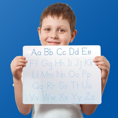 Flipside Products Double-Sided Dry Erase Learning Mat, 9" x 12", Letters & Numbers, 12/Pack (FLP20024)