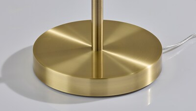 Adesso Caldwell 62"H Antique Brass Floor Lamp with White Linen Shade (4229-21)