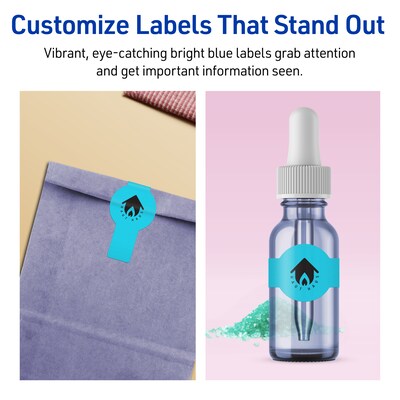 Avery Printable Decorative Edge Multipurpose Labels, 1.5" x 3.5", Bright Blue, 200/Pack (94122)