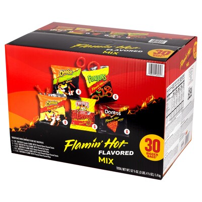 Frito Lay Flamin Hot Mix Variety Pack, 30 Bags/Pack (295-00007)