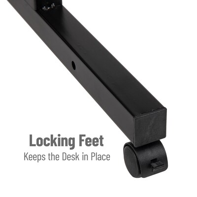 Mind Reader 27.5"- 39" Mobile Adjustable Sit/Stand Desk, Black (SDROLLXL-BLK)