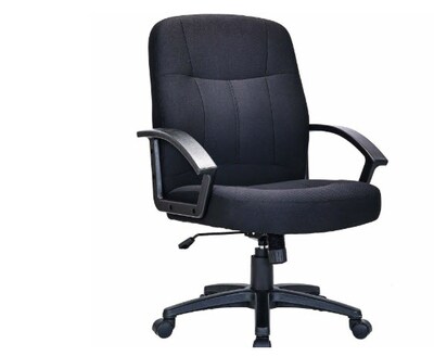 Lorell Executive Upholstered Mid-Back Chair, Black (LLR84552)