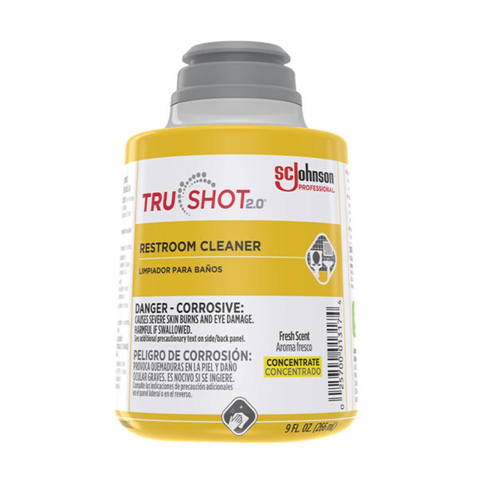 SC Johnson Professional TruShot 2.0 Restroom Cleaner Refill, Clean Fresh Scent, 9 oz., 4/Carton (315384)