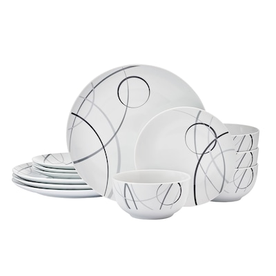 Studio Nova Porcelain Dinnerware Set, Circles, 12 Piece (TAP5323456)