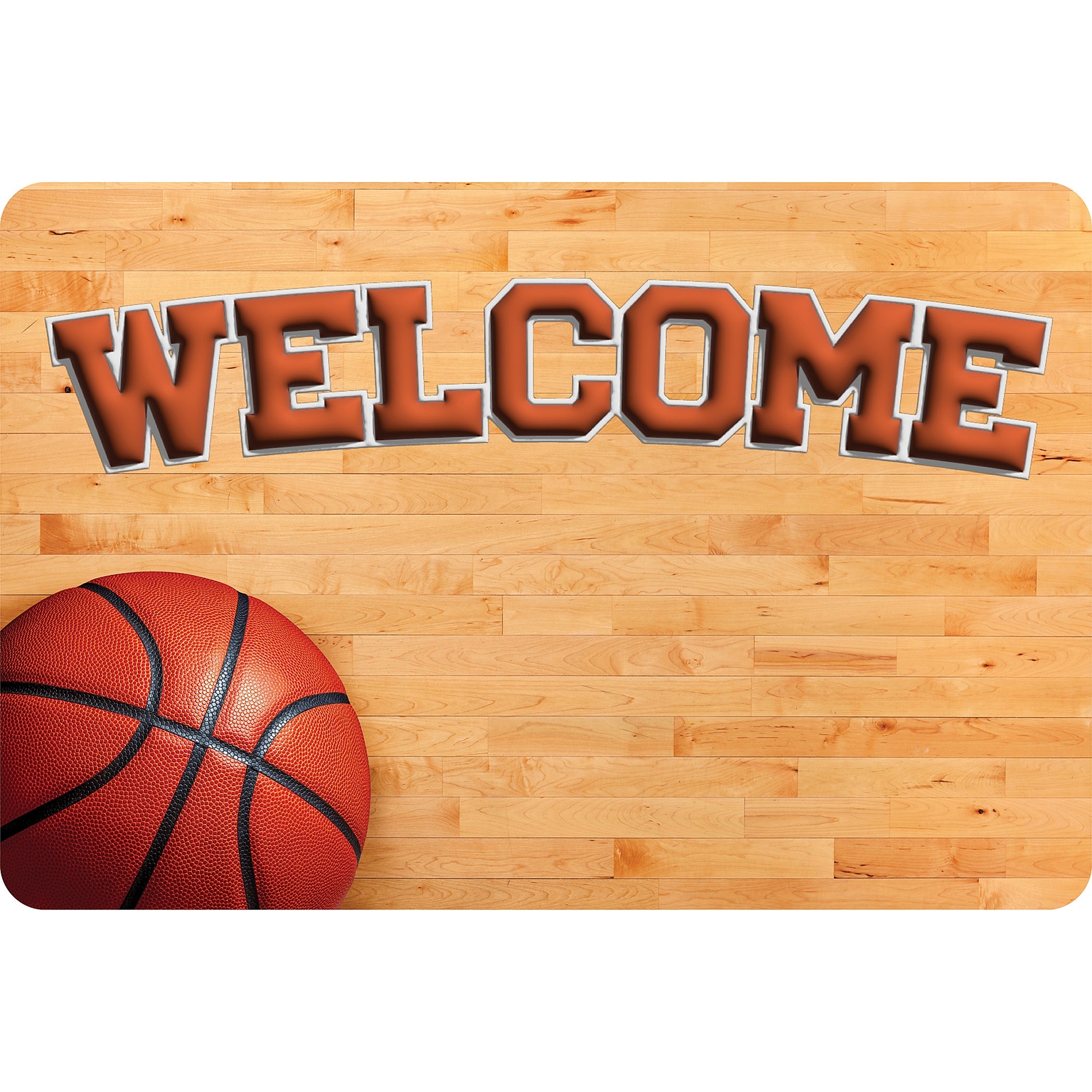Ashley Productions The Original Fun Mat, Welcome Mat, 15.5 x 23.5, Basketball Welcome (ASH91585)
