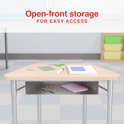 Staples 30.9"W Trapezoidal Student Desk, Gray/Brown (ST63539)