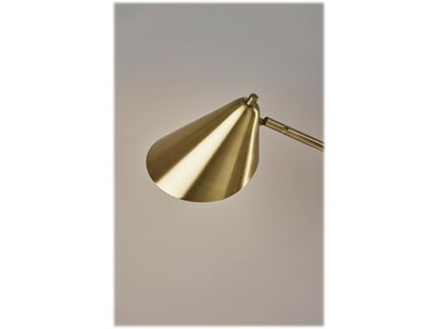 Adesso Hawthorne Desk Lamp, 20", Antique Brass/Brown Marble (4246-21)