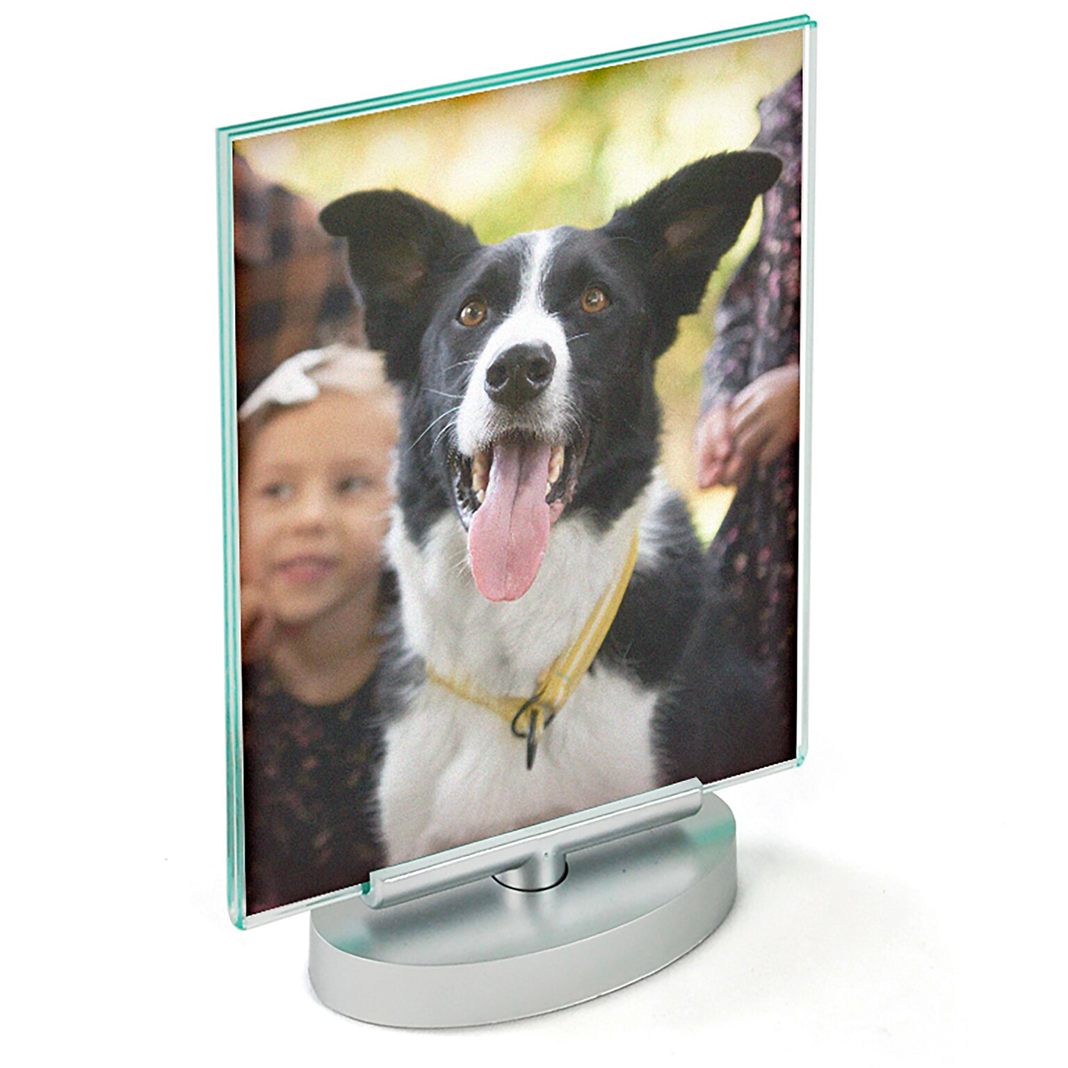 Azar Sign Holder, 5 x 7, Vertical, Silver Acrylic, 2/Pack (252941)