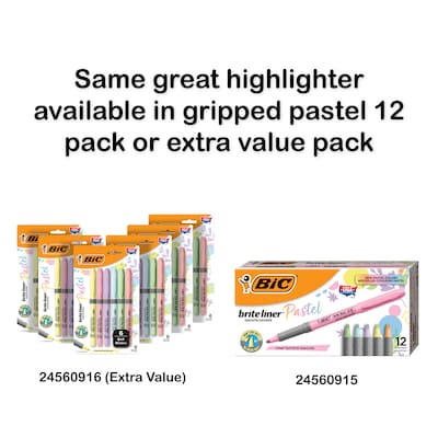 BIC Brite Liner Stick Highlighter, Chisel Tip, Assorted Colors, 24/Pack (BL241AST)