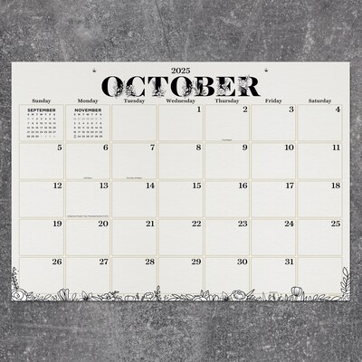 2025-2026 TF Publishing Floral 17" x 12" Academic Monthly Desk Pad Calendar (AY26-8502)