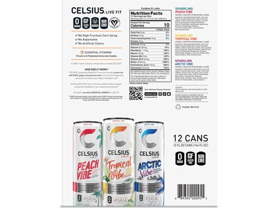 Celsius Sugar-Free Variety Pack Sparkling Energy Drink, 12 oz., 12 Cans/Carton (CLL00071)