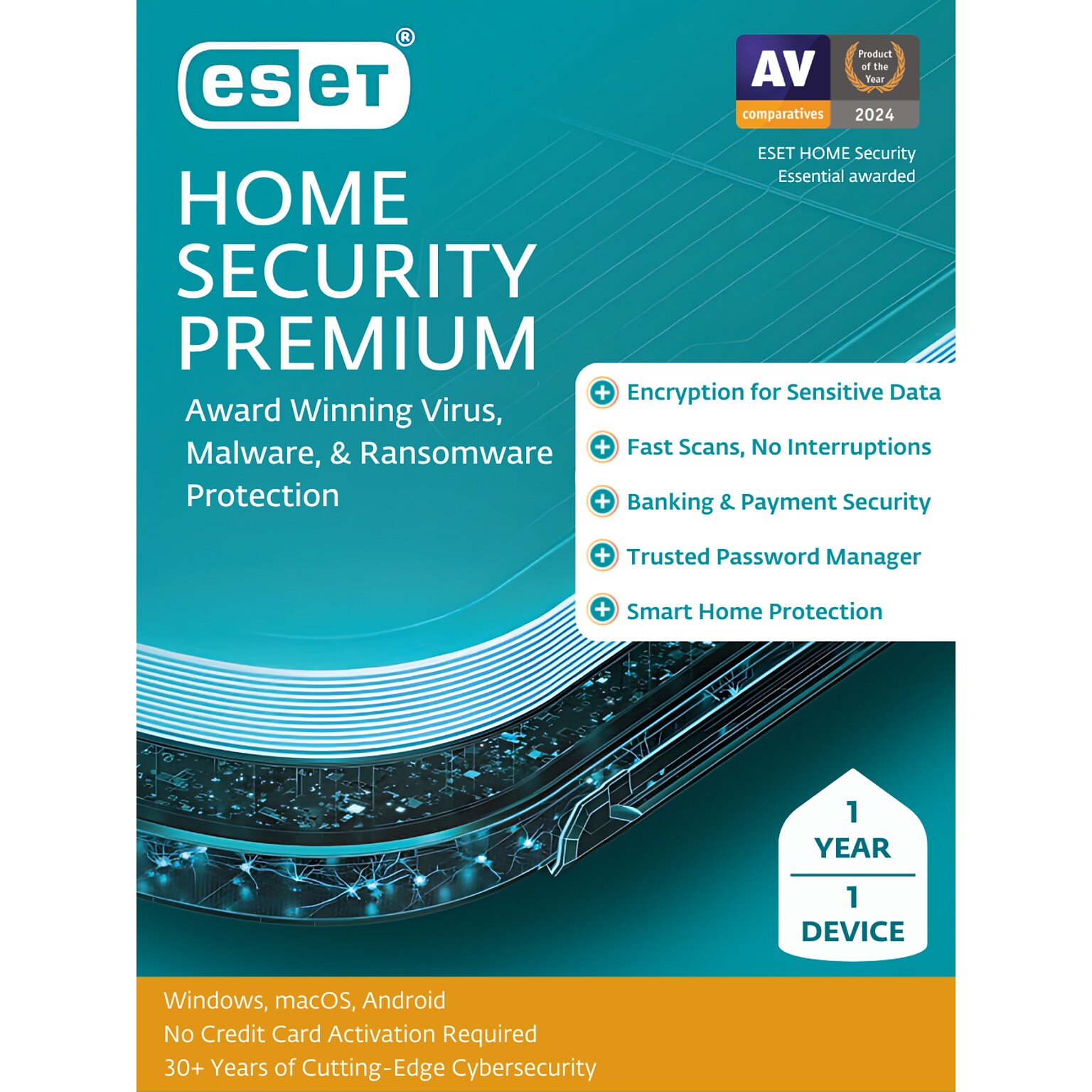 ESET Home Security Premium 2025 for 1 User, Windows/macOS, Download (RTL-EHSP-N1-1-1-XLS)