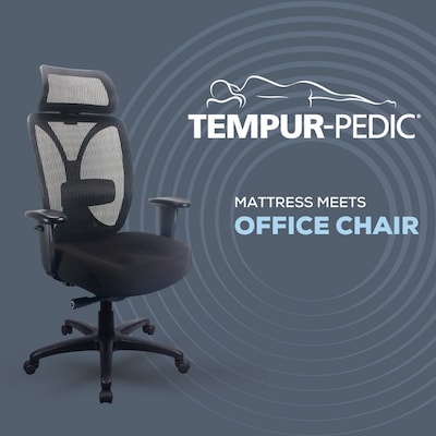 Tempur-Pedic Mesh Back Fabric Computer and Desk Chair, Black (TP6450-BLKMB)