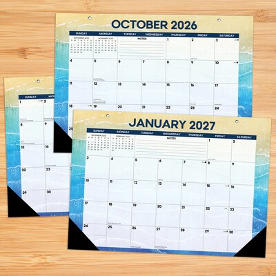 2026-2027 Willow Creek 17 x 12 Academic Monthly Desk Calendar, Beaches (64672)