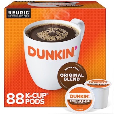 Dunkin Original Blend Coffee Keurig® K-Cup® Pods, Medium Roast, 88/Carton (400845)
