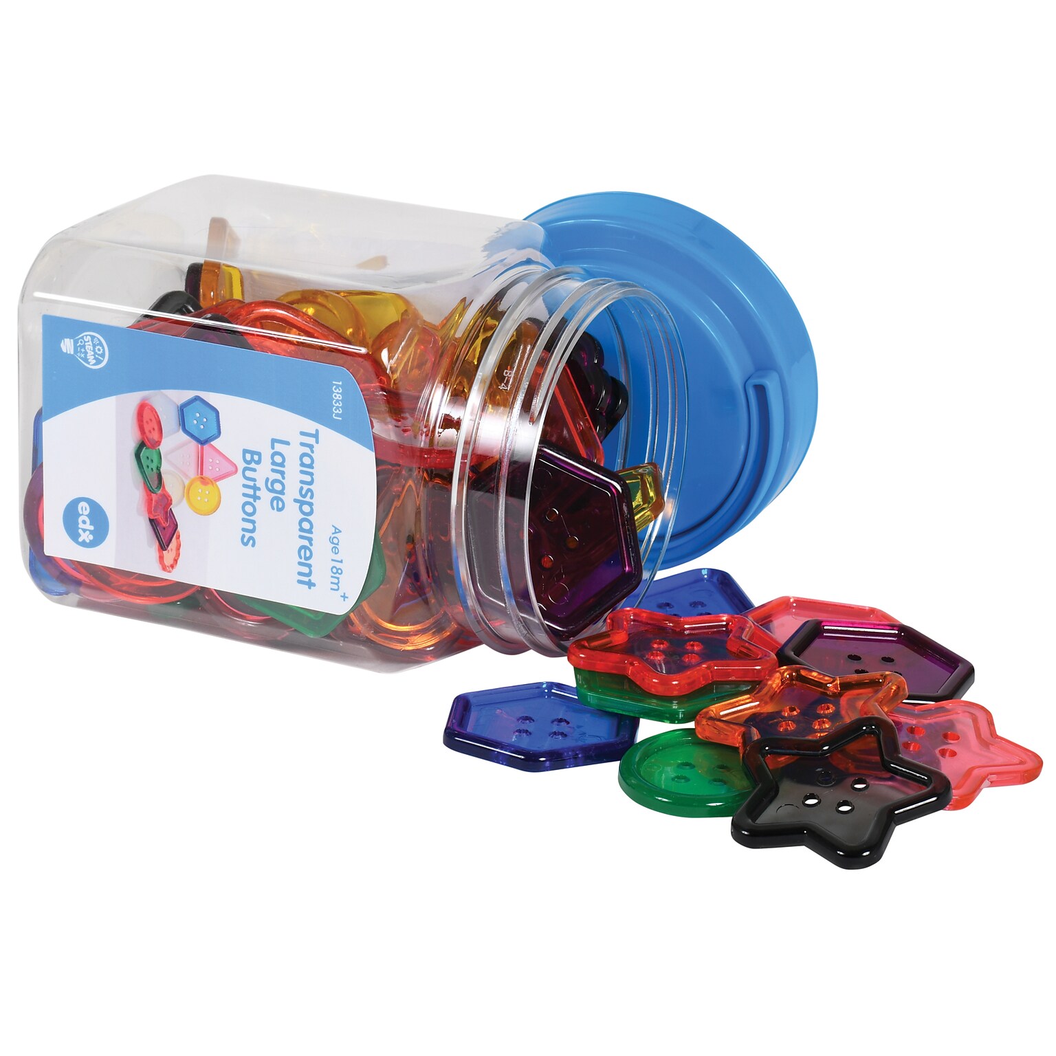 Learning Advantage Transparent Large Buttons - Mini Jar, 2 Sets (CTU13833BN)