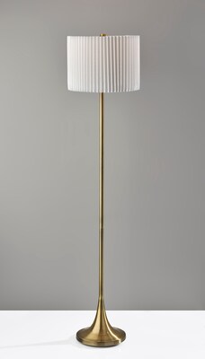 Simplee Adesso Eli 60H Antique Brass Floor Lamp with Drum Shade (SL9504-21)