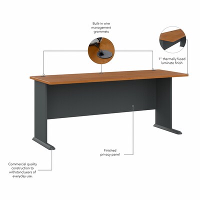 Bush Business Furniture Cubix 72"W Desk, Natural Cherry (WC57472)