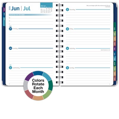 2026-2027 Excello Brands 8" x 5.5" Academic Weekly & Monthly Planner, Paperboard Cover, Dragonflies (FSHN-AY26-58-59)