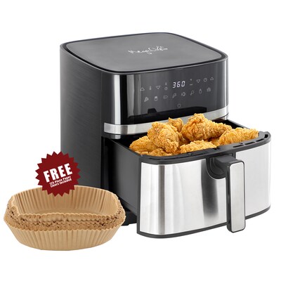 MegaChef 8.5 Qt. Electric Air Fryer w/ Paper Liners, Black (935123655M)