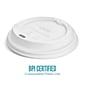 Perk™ Compostable Plastic Hot Cup Lid, 10/12/16 Oz., White, 500/Carton (PK56218CT)