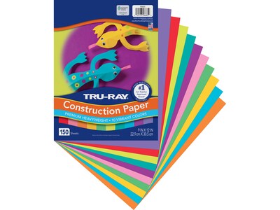 Tru-Ray 9 x 12 Construction Paper, Vibrant Assorted, 150 Sheets/Pack (P6685)