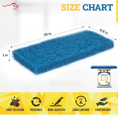 BISON LIFE Medium Duty Scouring Pad, Blue, 20 Pads/Pack (BPKH-MSCP-BL-20)