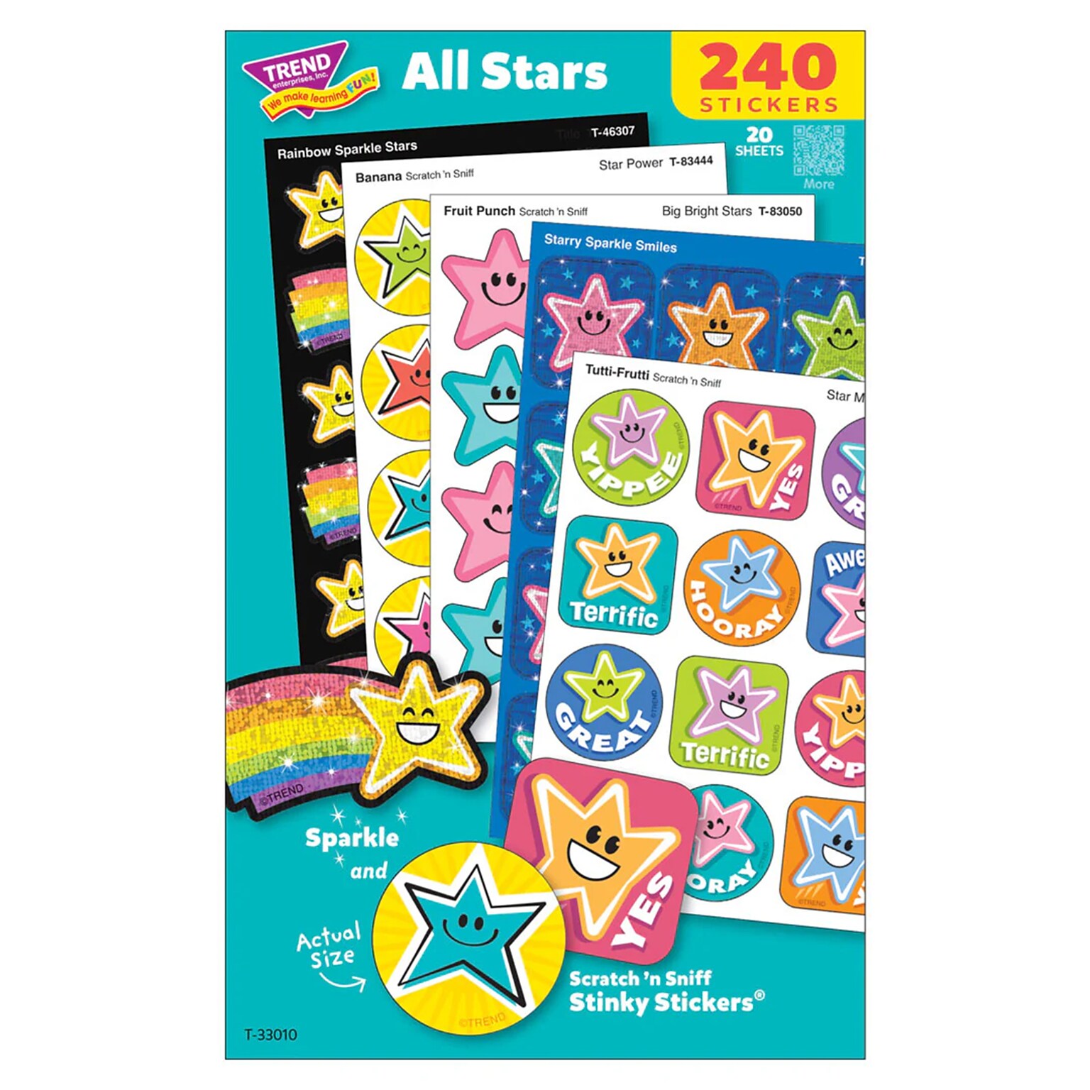 Trend Enterprises All Stars Mixed Stickers Variety Pack, 240/Pack (T-33010)