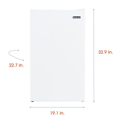 Magic Chef Reversible Door Refrigerator w/Freezer, 4.4 Cu. Ft., White (HMR440WE)