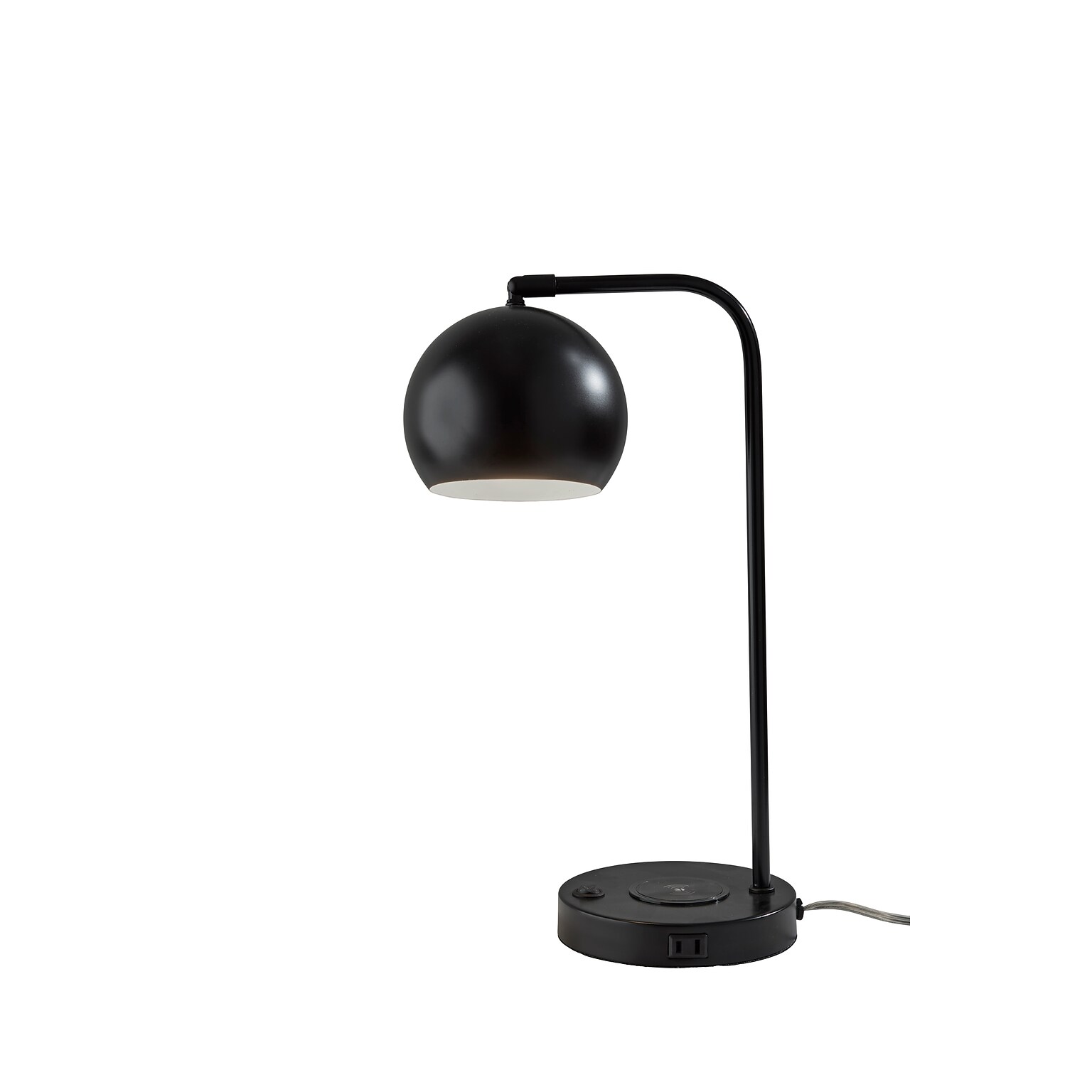 Adesso Emery SuperCharger Incandescent Desk Lamp, 19H, with USB Port, Black (2624-01)